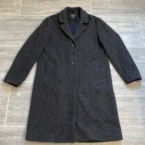 Abercrombie & Fitch Blue/Black/Gray Wool Coat, Medium